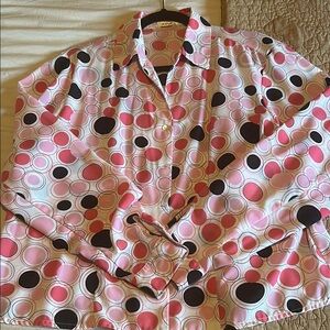 Jaipur Pink and Black Circle Pattern Shirt